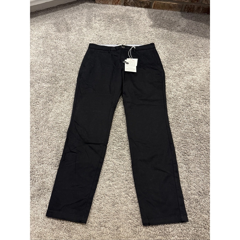 NEW Perk Men's 32x30 Twill Feel Good Chinos Pants Solid Black Slim Fit Stretch